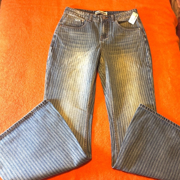 The Ragged Priest retro boho faded stripes flare bootcut jean NWT - Picture 3 of 11